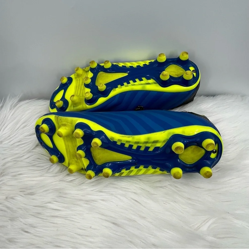 Brava Soccer Cleats Shoes Men's Size 11.5 D Lace Up Blue/Neon